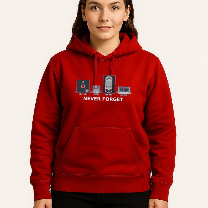 Floppy Disk Vhs Cassette Never Forget Geek History Hoodie