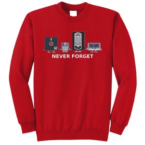 Floppy Disk Vhs Cassette Never Forget Geek History Sweatshirt