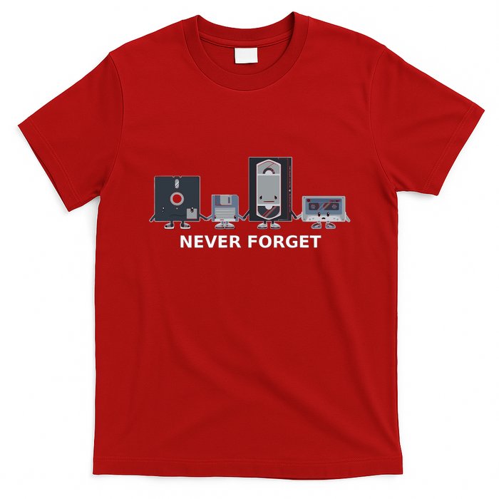 Floppy Disk Vhs Cassette Never Forget Geek History T-Shirt