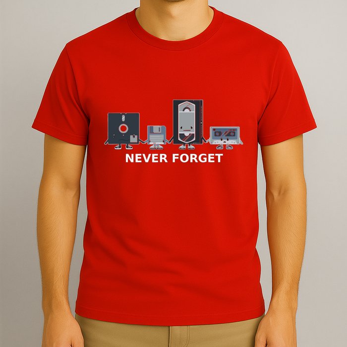 Floppy Disk Vhs Cassette Never Forget Geek History T-Shirt