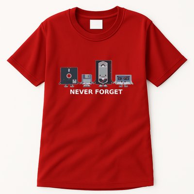 Floppy Disk Vhs Cassette Never Forget Geek History Tall T-Shirt