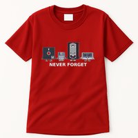 Floppy Disk Vhs Cassette Never Forget Geek History Tall T-Shirt