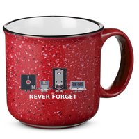 Floppy Disk Vhs Cassette Never Forget Geek History 15oz Campfire Ceramic Mug