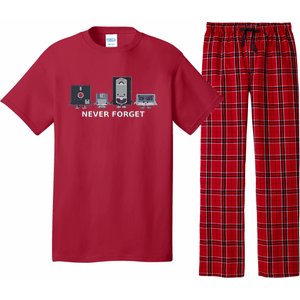 Floppy Disk Vhs Cassette Never Forget Geek History Pajama Set