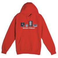Floppy Disk Vhs Cassette Never Forget Geek History Premium Pullover Hoodie