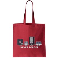 Floppy Disk Vhs Cassette Never Forget Geek History Bag