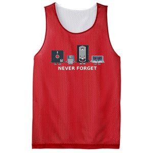 Floppy Disk Vhs Cassette Never Forget Geek History Mesh Reversible Basketball Jersey Tank