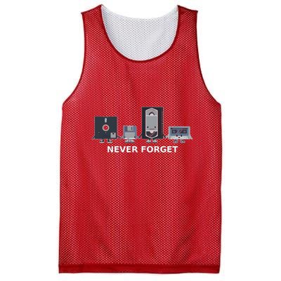 Floppy Disk Vhs Cassette Never Forget Geek History Mesh Reversible Basketball Jersey Tank