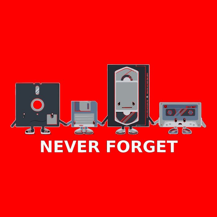 Floppy Disk Vhs Cassette Never Forget Geek History Mousepad