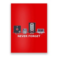Floppy Disk Vhs Cassette Never Forget Geek History Poster