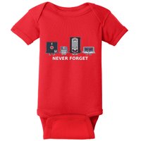 Floppy Disk Vhs Cassette Never Forget Geek History Baby Bodysuit
