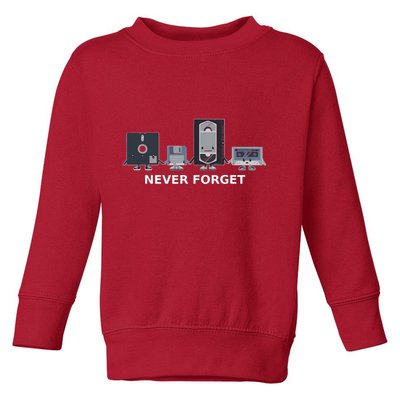 Floppy Disk Vhs Cassette Never Forget Geek History Toddler Sweatshirt