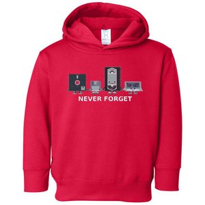 Floppy Disk Vhs Cassette Never Forget Geek History Toddler Hoodie