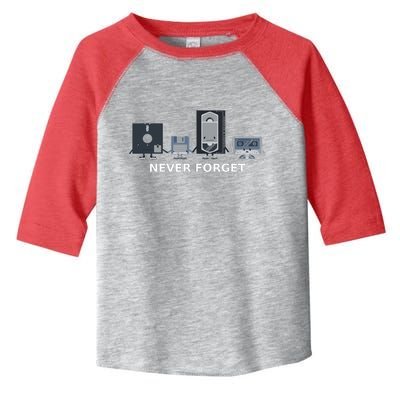Floppy Disk Vhs Cassette Never Forget Geek History Toddler Fine Jersey T-Shirt
