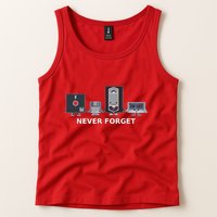 Floppy Disk Vhs Cassette Never Forget Geek History Tank Top