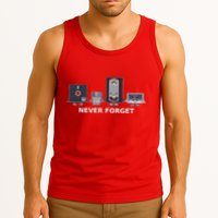 Floppy Disk Vhs Cassette Never Forget Geek History Tank Top