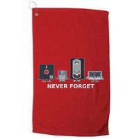 Floppy Disk Vhs Cassette Never Forget Geek History Golf Towel