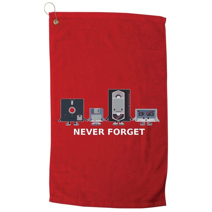 Floppy Disk Vhs Cassette Never Forget Geek History Golf Towel