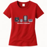 Floppy Disk Vhs Cassette Never Forget Geek History Womens T-Shirt