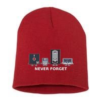 Floppy Disk Vhs Cassette Never Forget Geek History Short Acrylic Beanie