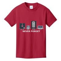 Floppy Disk Vhs Cassette Never Forget Geek History Kids T-Shirt