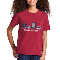 Floppy Disk Vhs Cassette Never Forget Geek History Kids T-Shirt
