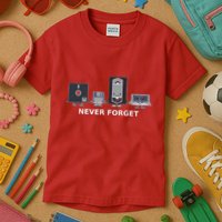 Floppy Disk Vhs Cassette Never Forget Geek History Kids T-Shirt
