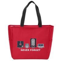Floppy Disk Vhs Cassette Never Forget Geek History Zip Tote Bag