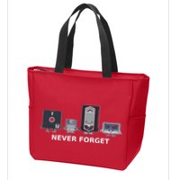 Floppy Disk Vhs Cassette Never Forget Geek History Zip Tote Bag
