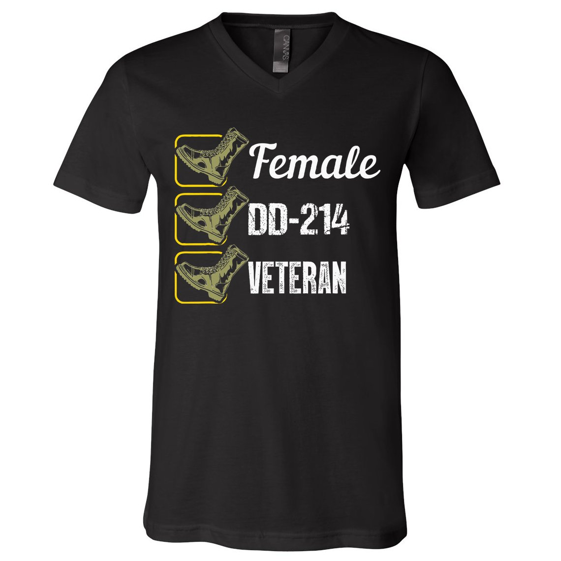 Female Dd214 Veteran V-Neck T-Shirt
