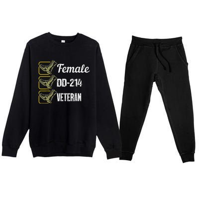 Female Dd214 Veteran Premium Crewneck Sweatsuit Set