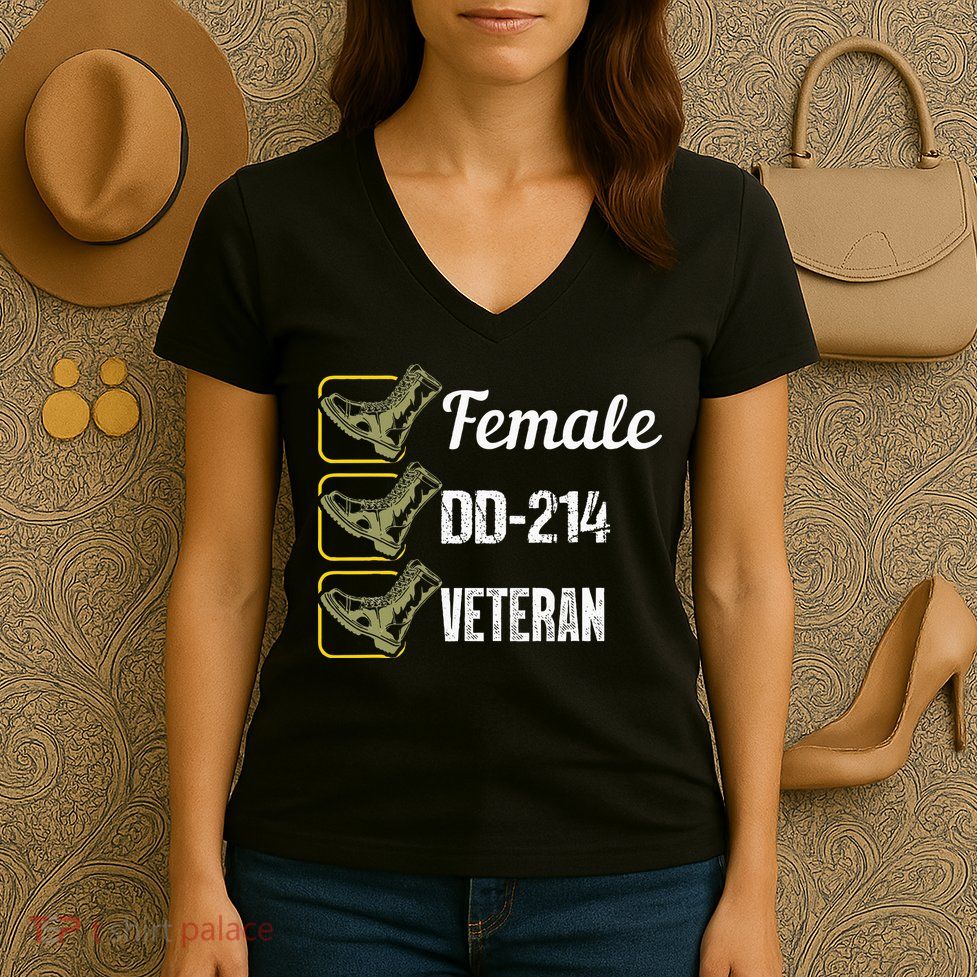 Female Dd214 Veteran Women's V-Neck T-Shirt