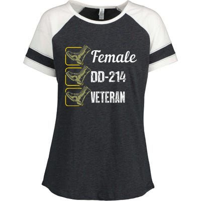 Female Dd214 Veteran Enza Ladies Jersey Colorblock Tee