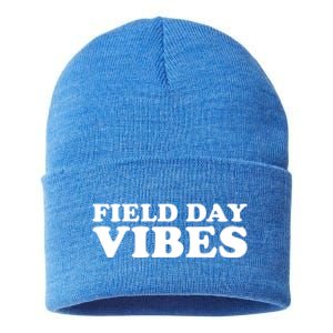 Field Day Vibes School Sport Teams Students Teachers Gift Sustainable Knit Beanie