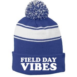 Field Day Vibes School Sport Teams Students Teachers Gift Stripe Pom Pom Beanie