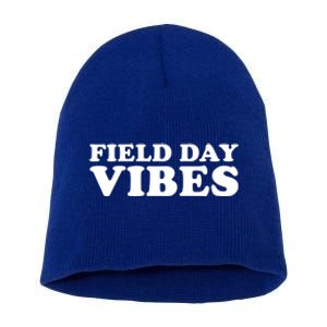 Field Day Vibes School Sport Teams Students Teachers Gift Short Acrylic Beanie