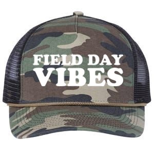 Field Day Vibes School Sport Teams Students Teachers Gift Retro Rope Trucker Hat Cap