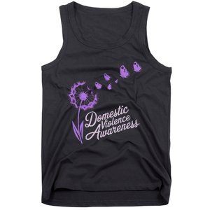 Family Domestic Violence Awareness Month Purple Ribbon Tank Top