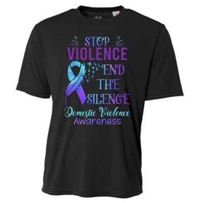 Family Domestic Violence Awareness Purple Ribbon Cooling Performance Crew T-Shirt