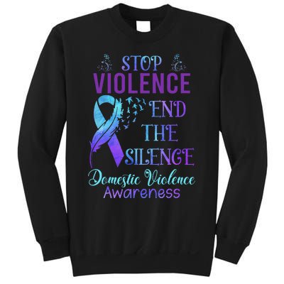 Family Domestic Violence Awareness Purple Ribbon Sweatshirt