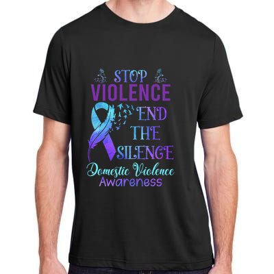 Family Domestic Violence Awareness Purple Ribbon Adult ChromaSoft Performance T-Shirt