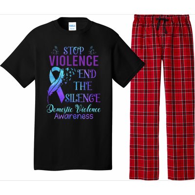 Family Domestic Violence Awareness Purple Ribbon Pajama Set