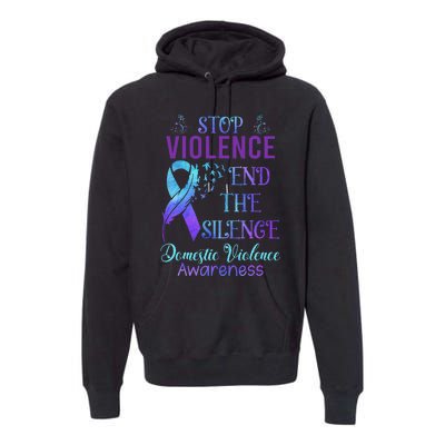 Family Domestic Violence Awareness Purple Ribbon Premium Hoodie