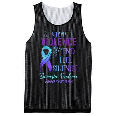 Family Domestic Violence Awareness Purple Ribbon Mesh Reversible Basketball Jersey Tank