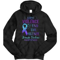 Family Domestic Violence Awareness Purple Ribbon Tie Dye Hoodie