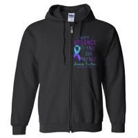 Family Domestic Violence Awareness Purple Ribbon Full Zip Hoodie