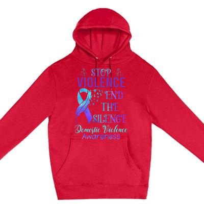 Family Domestic Violence Awareness Purple Ribbon Premium Pullover Hoodie