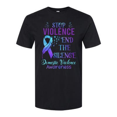 Family Domestic Violence Awareness Purple Ribbon Softstyle CVC T-Shirt