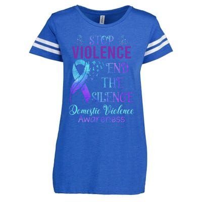 Family Domestic Violence Awareness Purple Ribbon Enza Ladies Jersey Football T-Shirt