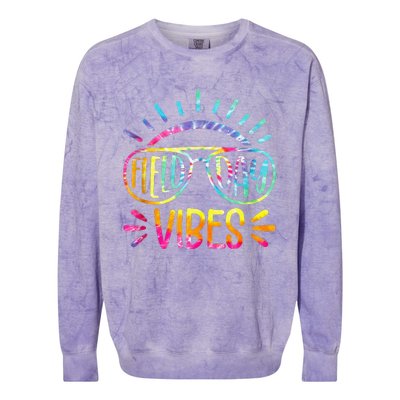 Field Day Vibes Tie Dye Last Day Of School Cool Game Day Colorblast Crewneck Sweatshirt